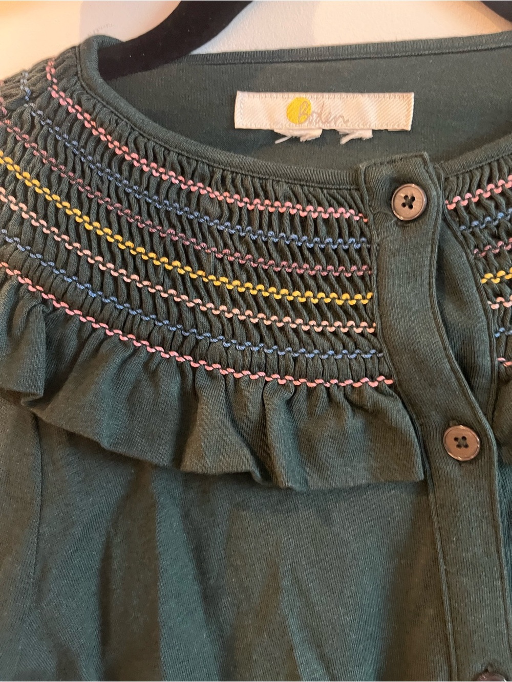 Boden Green Smocked JerseyDress - Picture 2 of 6